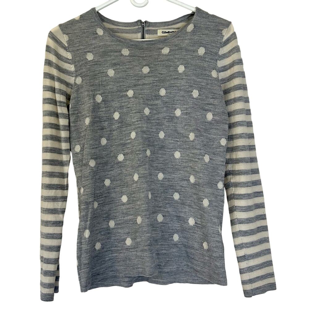 Clements Riberio knit sweater polka dot merino wool soft academia preppy soft M - Picture 3 of 9